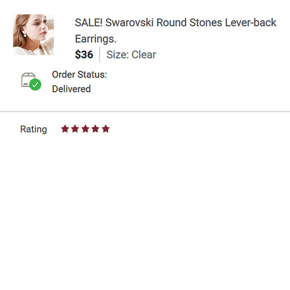 Swarovski Stones Leverback Earrings. - Picture 7 of 8